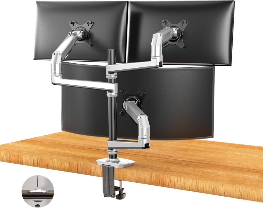 Ergounion Monitorarm - 3 Monitore - [13–40"] - Aluminium / mechanische Feder